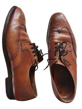 Vintage Alan McAfee London Wingtip Brogue Dress Shoes Brown Leather Mens 10 11